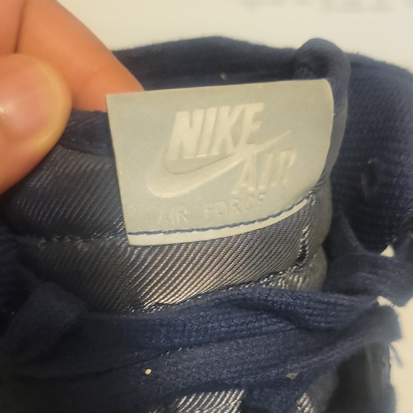 Nike Men High-Top Sneakers - Dark Blue and Gum Sole - Picture 2 of 5